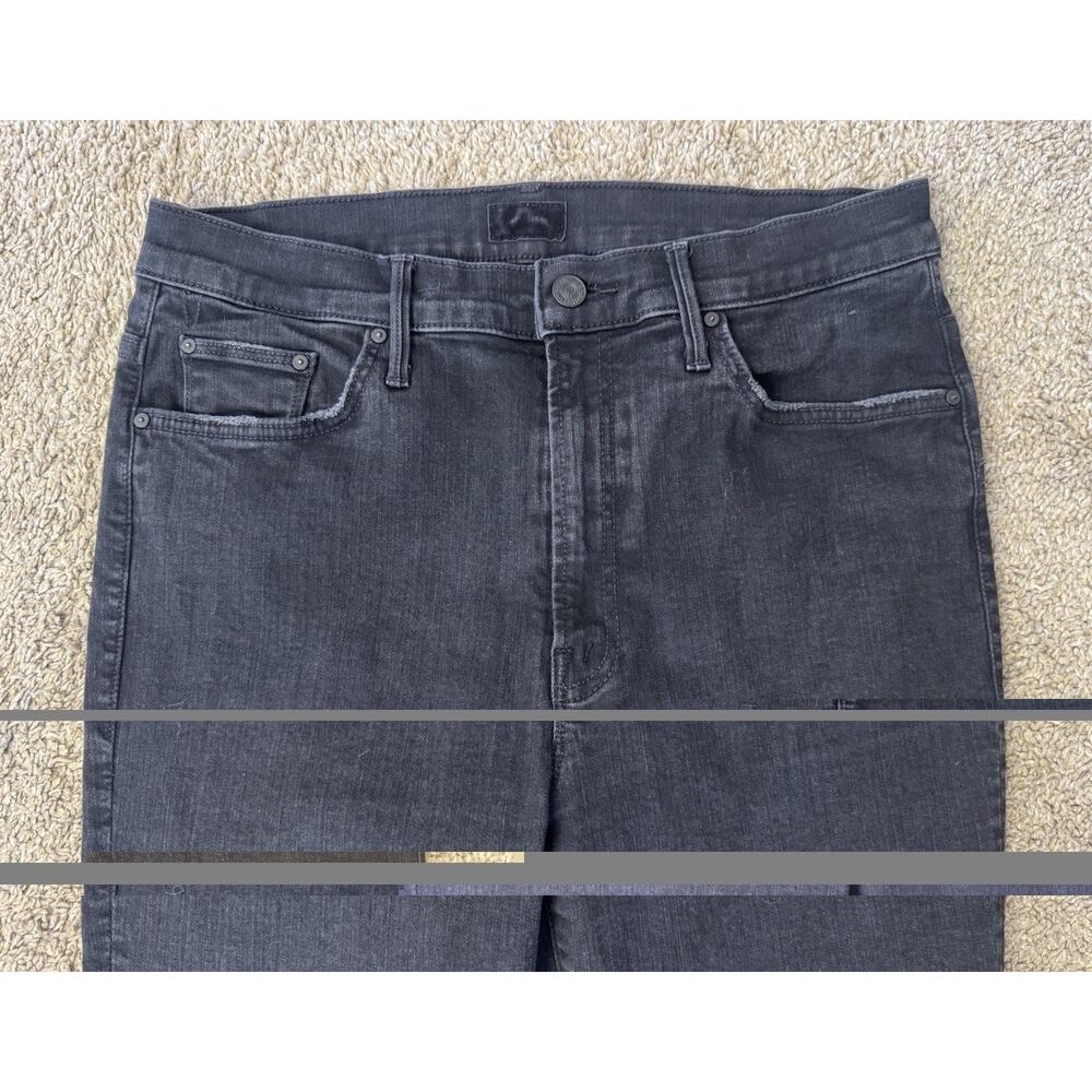 MOTHER Insider Crop Step Fray Jeans Not Guilty Black Wash Size 32 MINT CONDITION - Picture 4 of 8